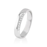 Inel banda 0.30ct diamante albe din aur alb 18k